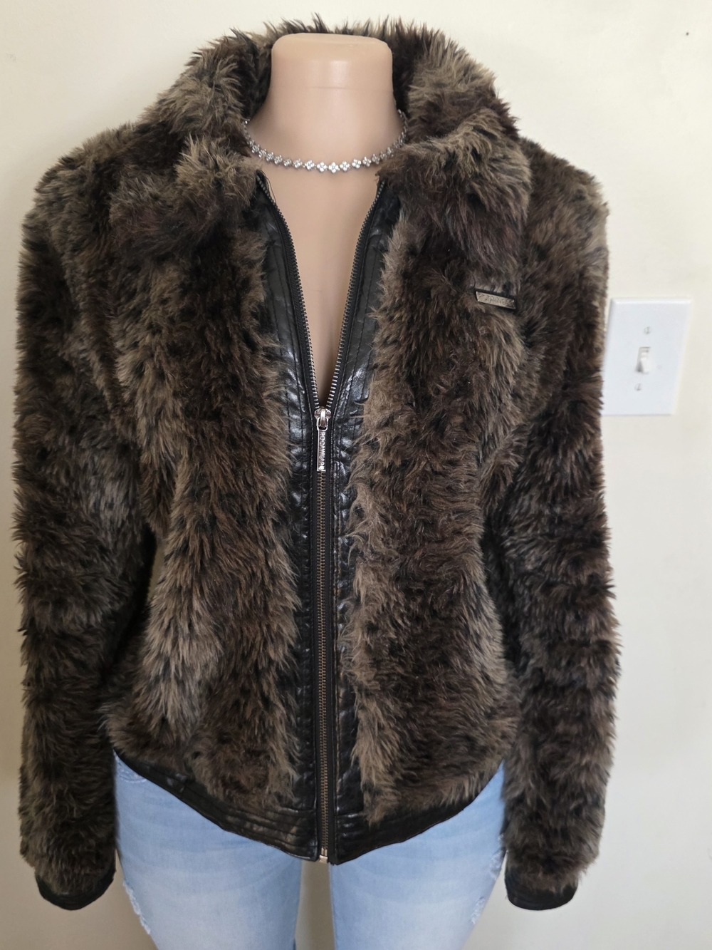 Rocawear Brown Fur Zip Jacket